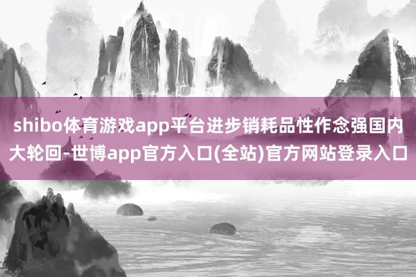 shibo体育游戏app平台进步销耗品性作念强国内大轮回-世博app官方入口(全站)官方网站登录入口