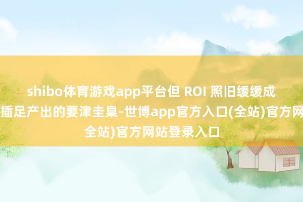 shibo体育游戏app平台但 ROI 照旧缓缓成为企业臆想插足产出的要津圭臬-世博app官方入口(全站)官方网站登录入口