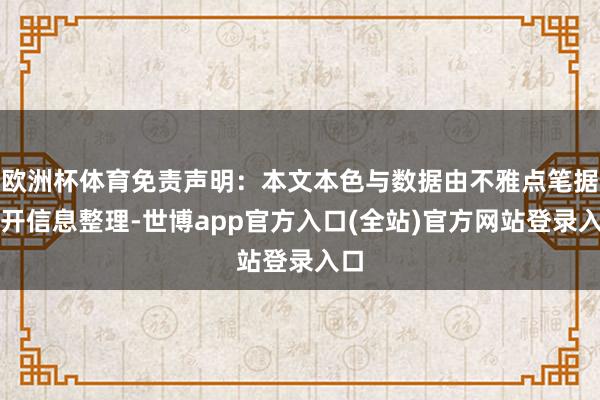 欧洲杯体育免责声明:本文本色与数据由不雅点笔据公开信息整理-世博app官方入口(全站)官方网站登录入口