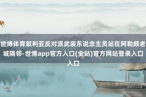 世博体育叙利亚反对派武装东说念主员站在阿勒颇老城隔邻-世博app官方入口(全站)官方网站登录入口