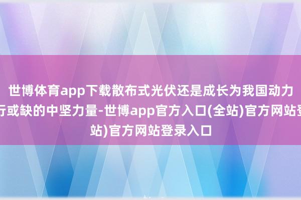世博体育app下载散布式光伏还是成长为我国动力转型不行或缺的中坚力量-世博app官方入口(全站)官方网站登录入口