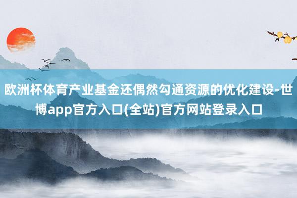 欧洲杯体育产业基金还偶然勾通资源的优化建设-世博app官方入口(全站)官方网站登录入口