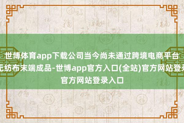 世博体育app下载公司当今尚未通过跨境电商平台出口无纺布末端成品-世博app官方入口(全站)官方网站登录入口