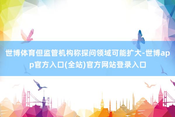 世博体育但监管机构称探问领域可能扩大-世博app官方入口(全站)官方网站登录入口