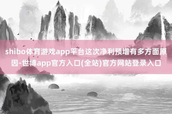 shibo体育游戏app平台这次净利预增有多方面原因-世博app官方入口(全站)官方网站登录入口