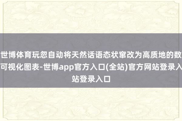 世博体育玩忽自动将天然话语态状窜改为高质地的数据可视化图表-世博app官方入口(全站)官方网站登录入口